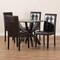 Baxton Studio Elira Dark Brown Upholstered and Dark Brown Wood 5-Piece Dining Set 169-8030-10902 - alternate 9